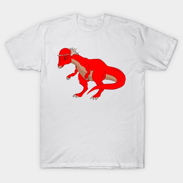 Red Pachycephalosaurus T-Shirt by lostatom